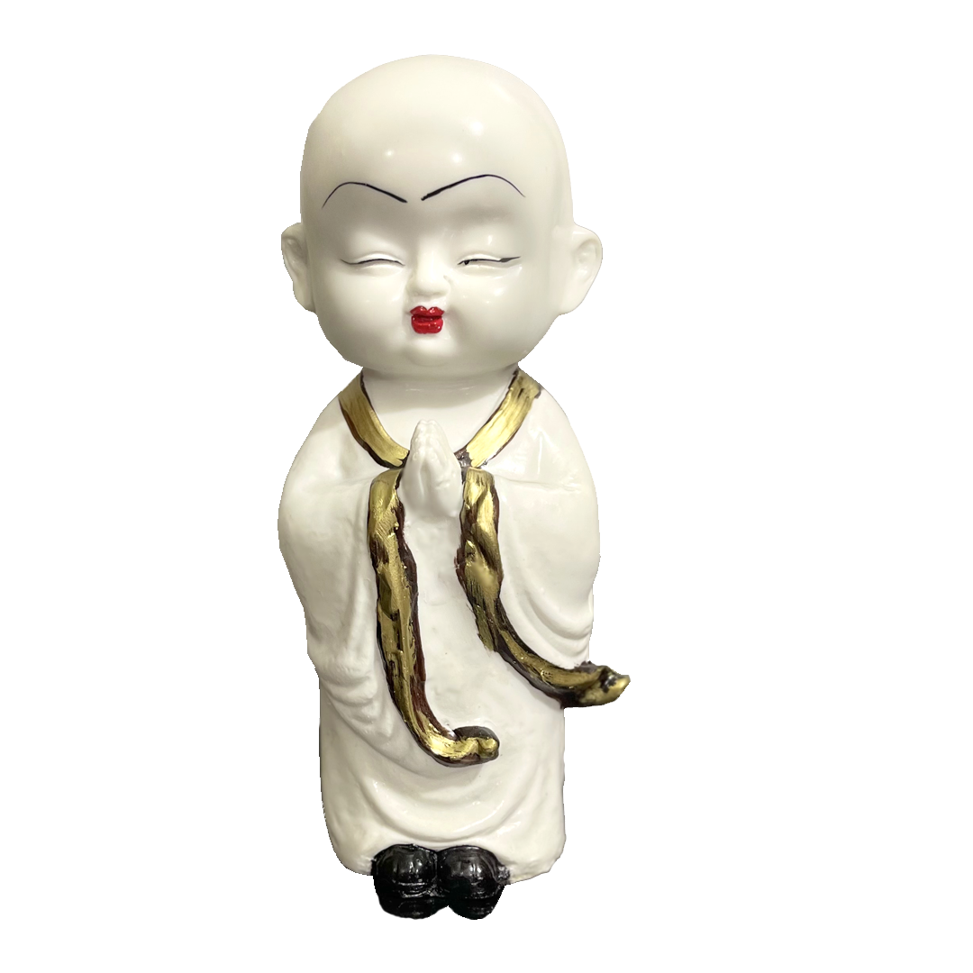 Welcome Baby Monk Idol Polyresin Namaste Buddha Statue for Home Decor Gift