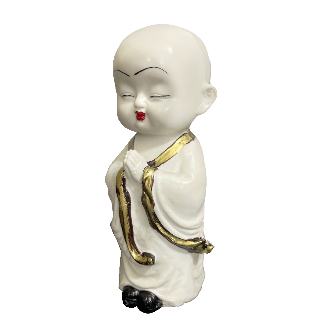 Welcome Baby Monk Idol Polyresin Namaste Buddha Statue for Home Decor Gift