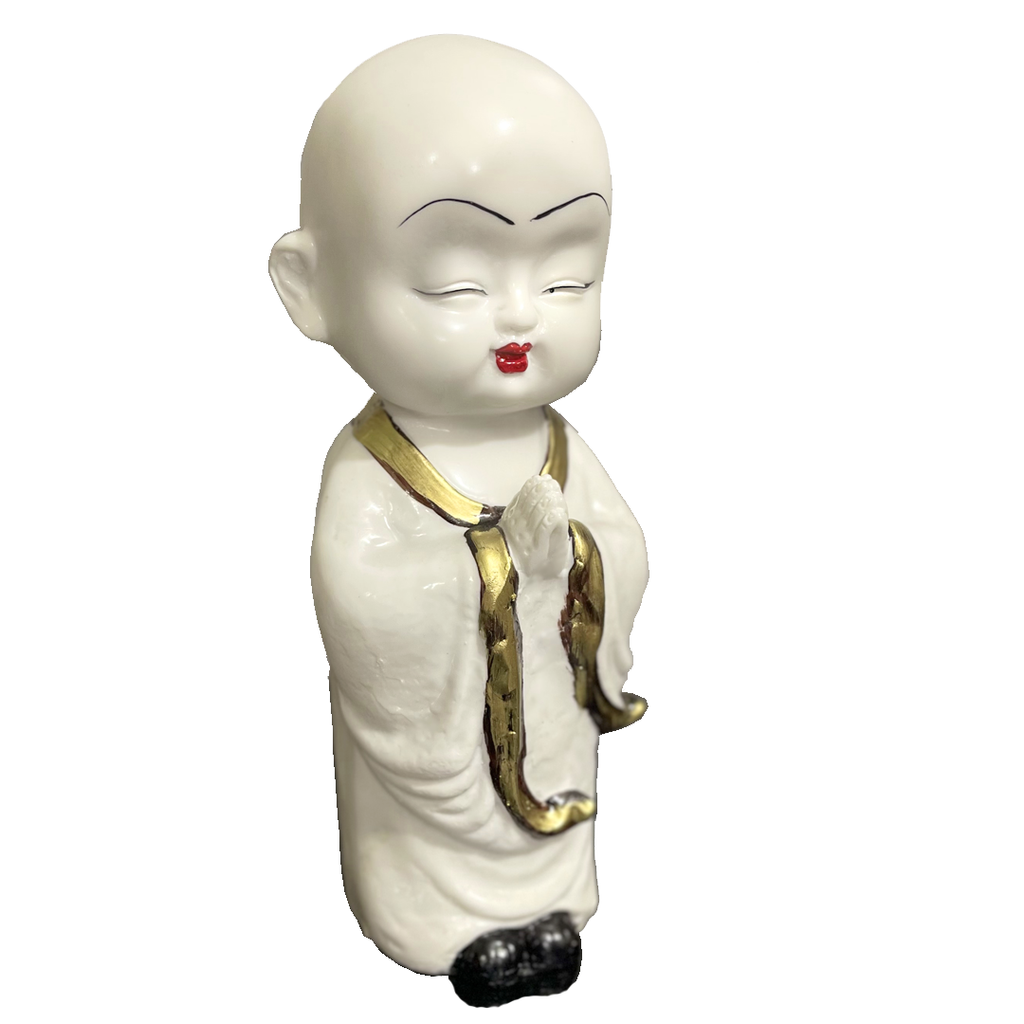 Welcome Baby Monk Idol Polyresin Namaste Buddha Statue for Home Decor Gift
