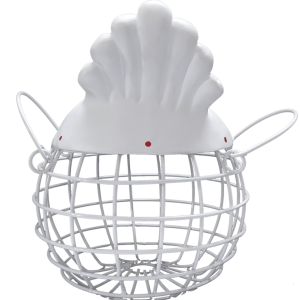 White Rooster Hen Basket 40 Eggs Capacity Best For Home Decor