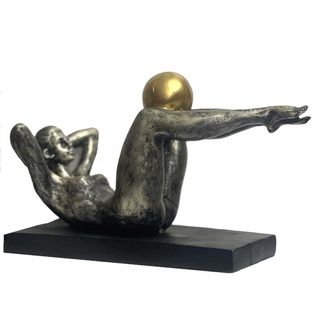Yoga Girl with Ball Statue Lady Figurine Home Decor H 18 cm